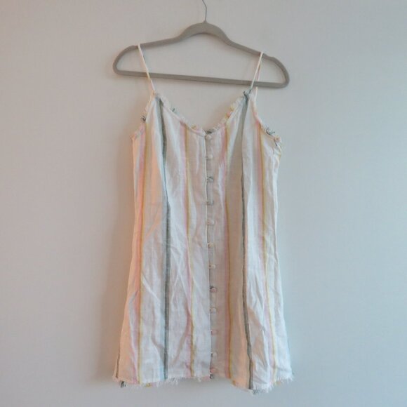 BILLABONG X THE SALTY BLONDE Sunny Stripes Candy Stripe Gauzy Mini Sun Dress NWT - Picture 3 of 15